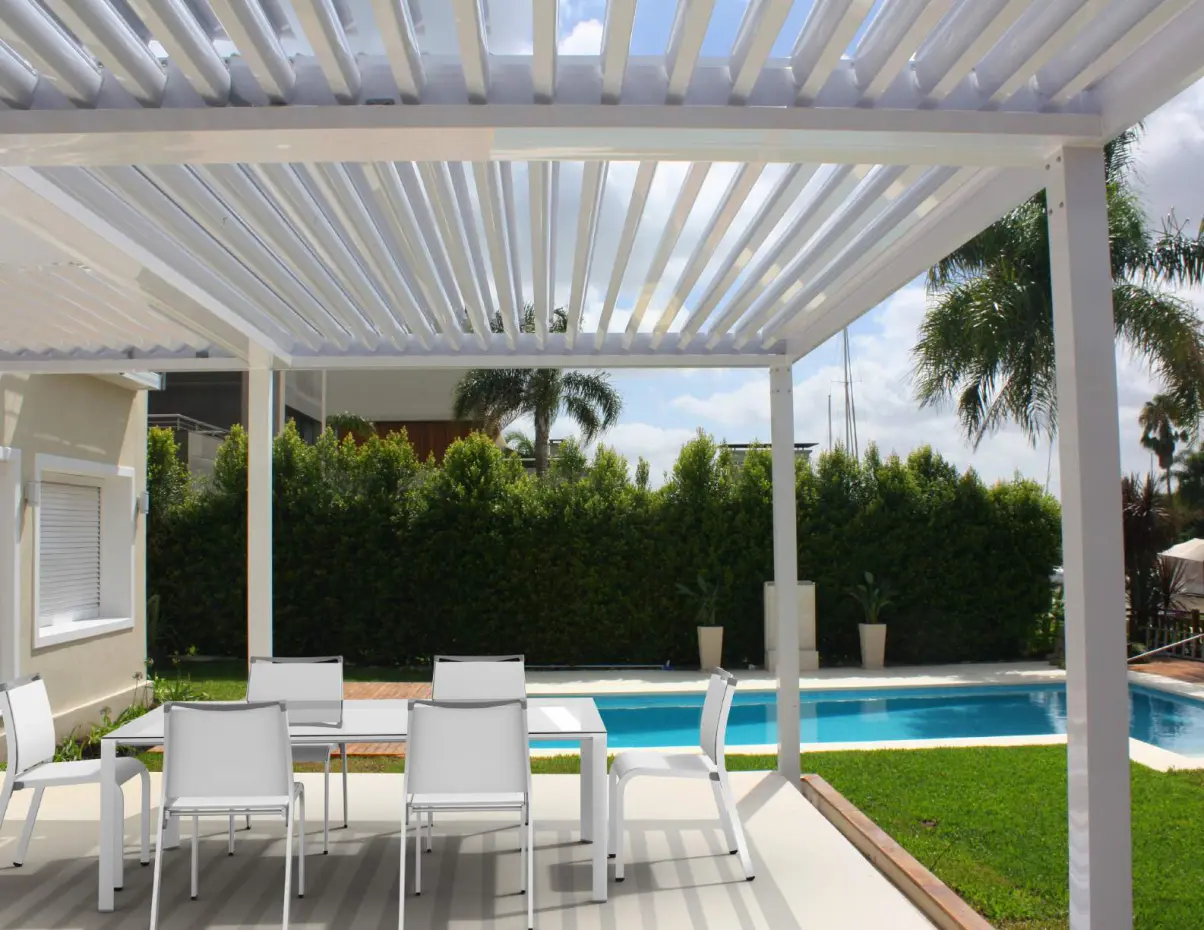 Aluminum Pergola protects you from the direct sunlight